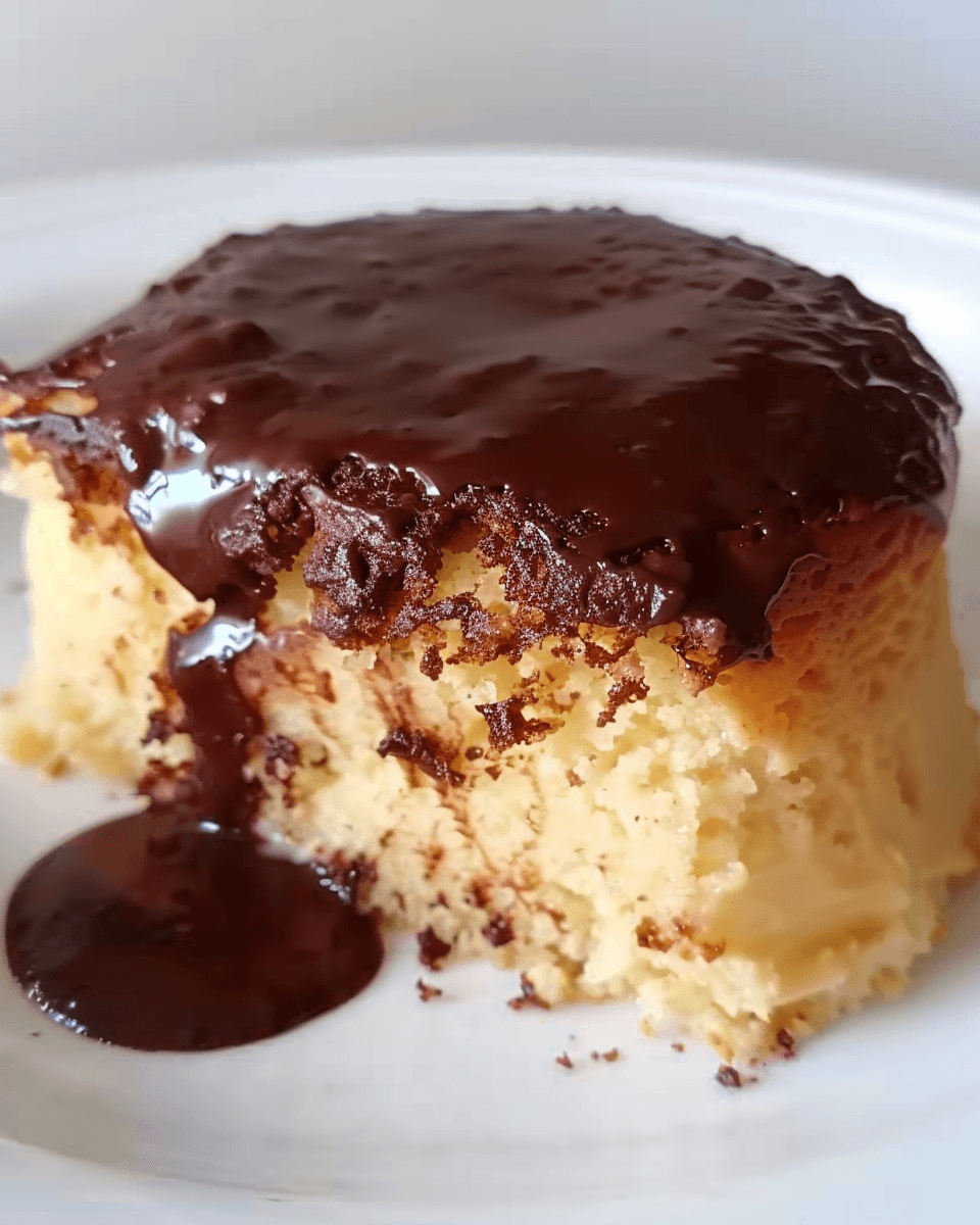 Close-up of a moist Boston Cream Poke Cake with creamy vanilla filling and rich chocolate glaze, served on a white plate