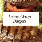 Juicy grilled lettuce wrap burgers with fresh tomato slices, served on crisp lettuce leaves for a low-carb, keto-friendly meal.