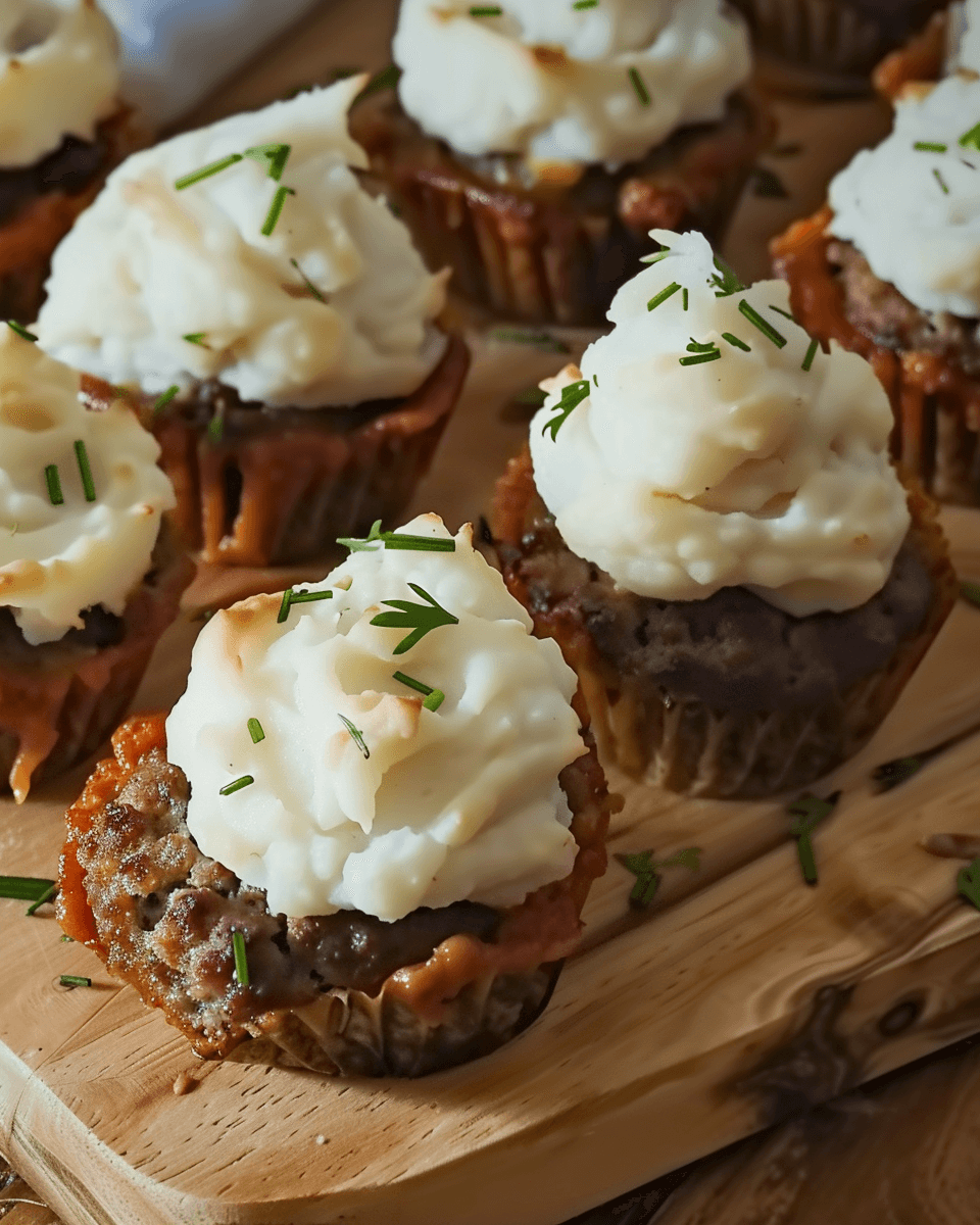 Delicious Mini Meatloaf Muffins with Mashed Potato Frosting