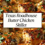 Juicy, golden-brown skillet-seared chicken pieces coated in a rich, buttery honey sauce, garnished with fresh herbs, served in a cast-iron skillet.