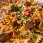 Bow Ties with Sausage, Tomatoes, and Cream Recipe