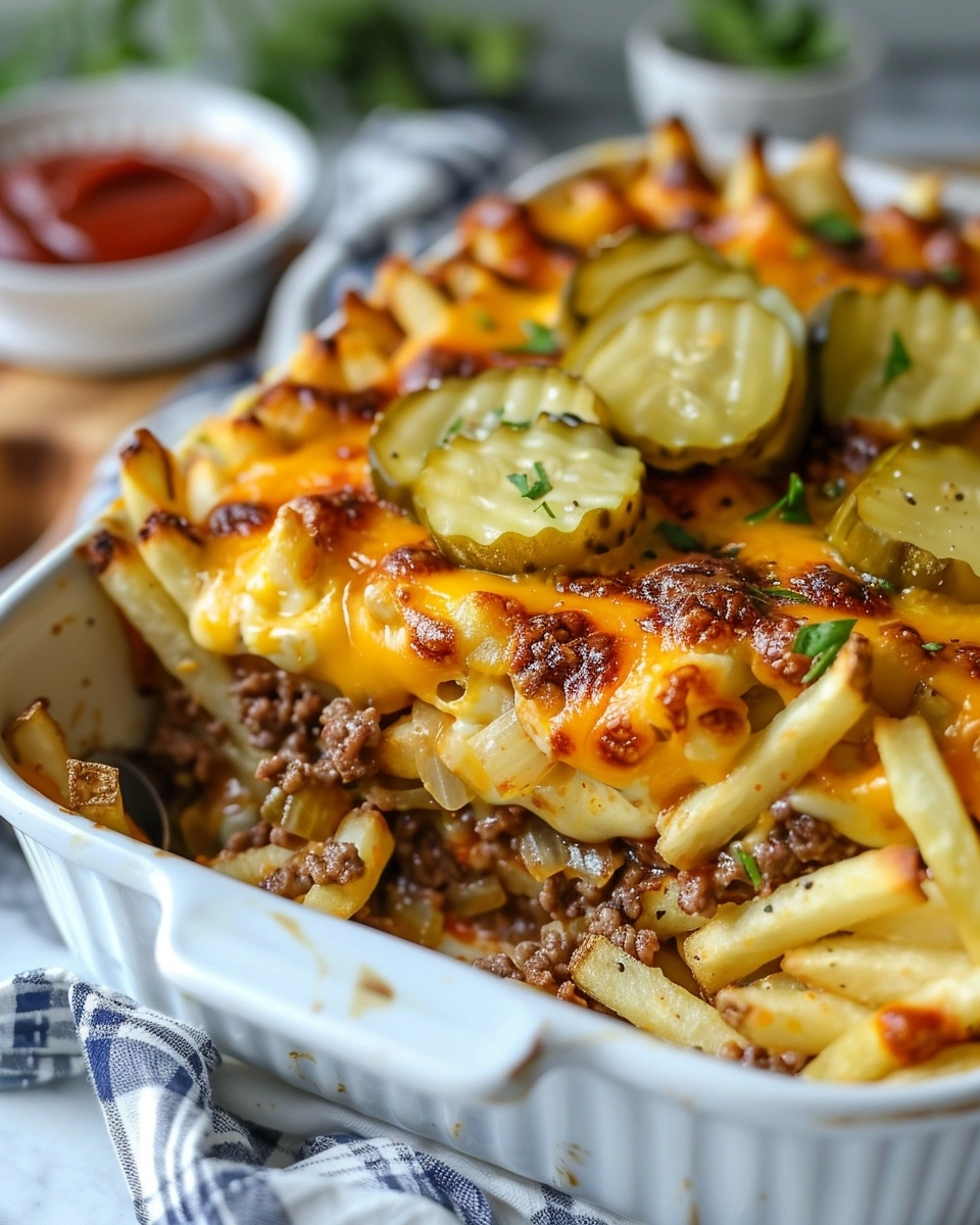 Cheeseburger French Fry Bake Recipe - Recipe Image