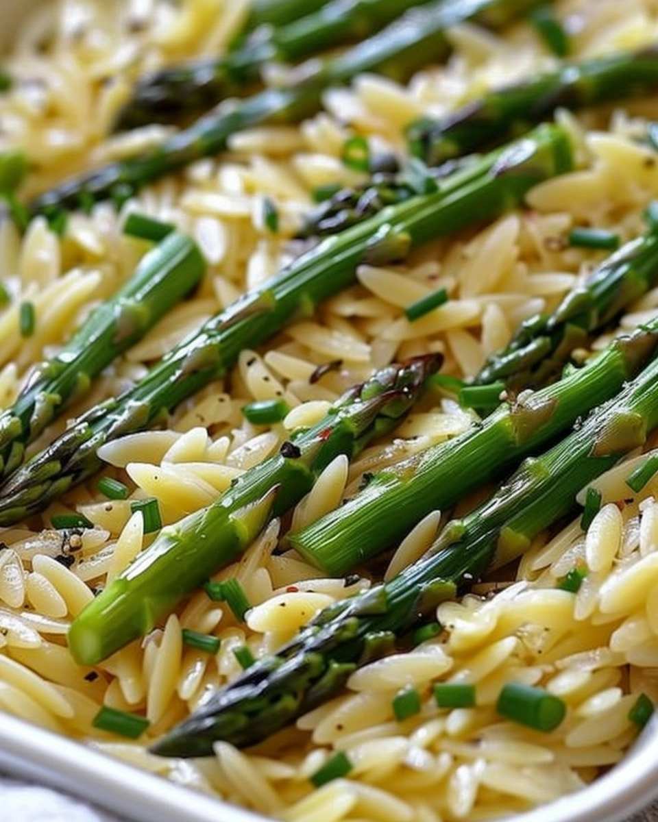 Garlic Butter Asparagus Orzo Recipe
