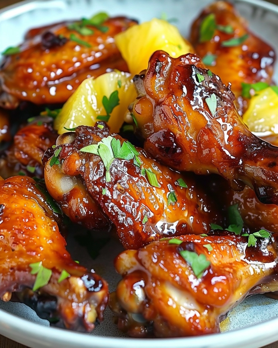 Sticky Pineapple Brown Sugar Wings Recipe - Recipe Image