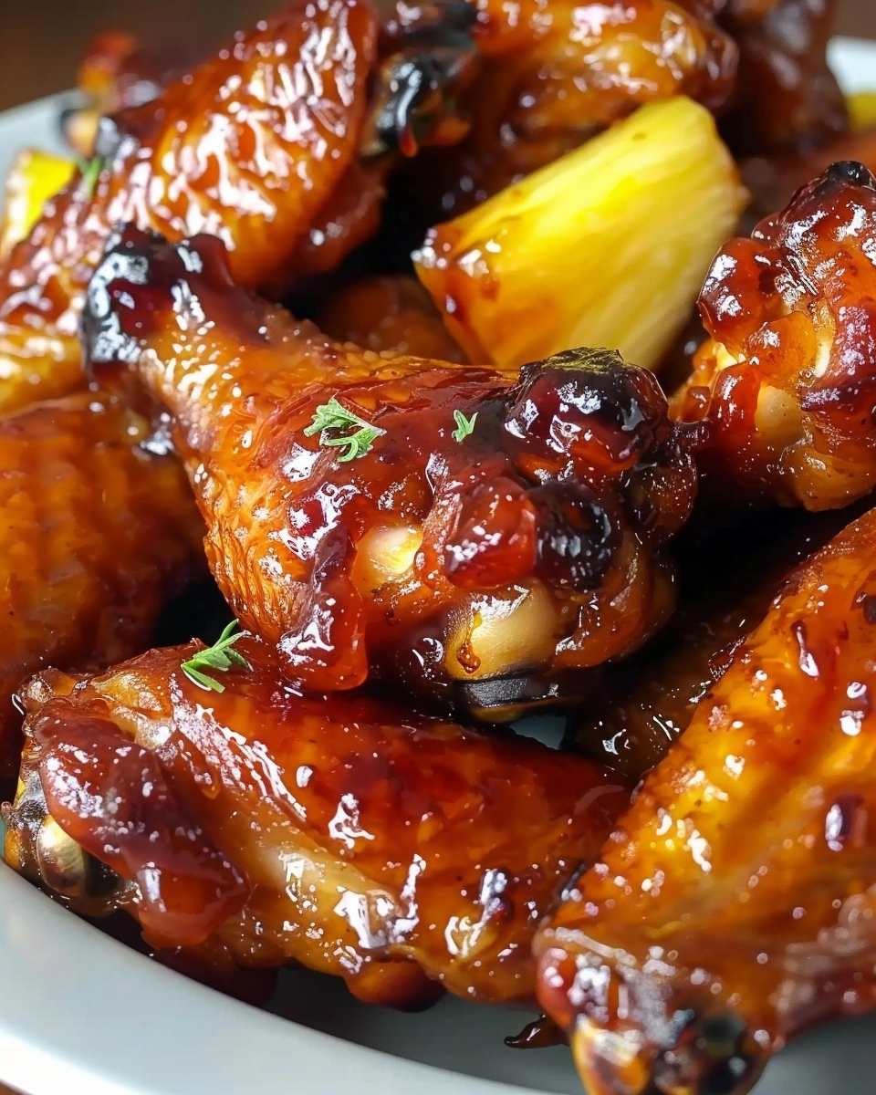 Sticky Pineapple Brown Sugar Wings Recipe - Recipe Image