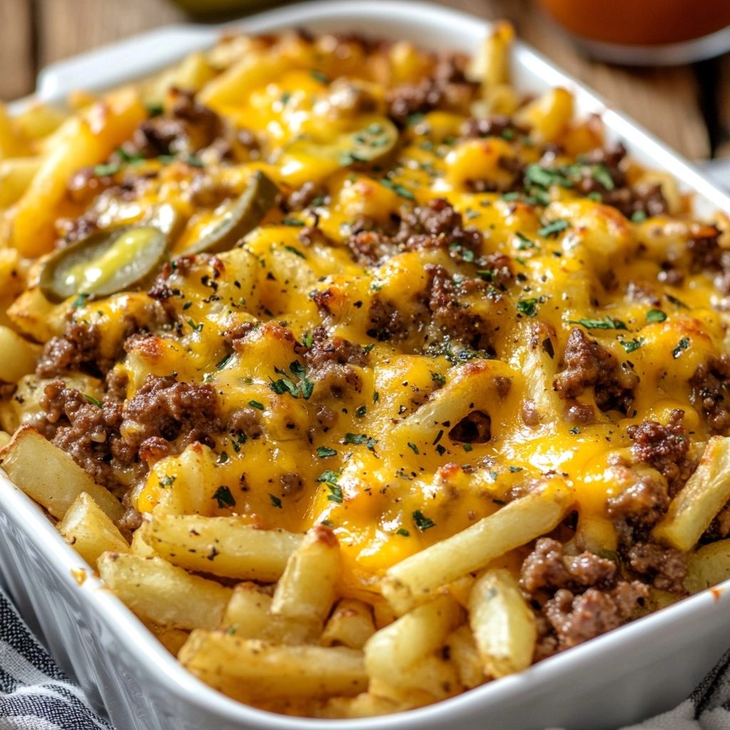 Cheeseburger French Fry Bake Recipe - Recipe Image