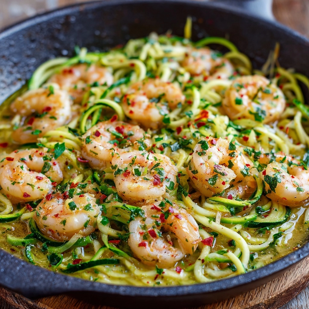 Lemon Garlic Shrimp & Zucchini Noodles Recipe - Recipe Image