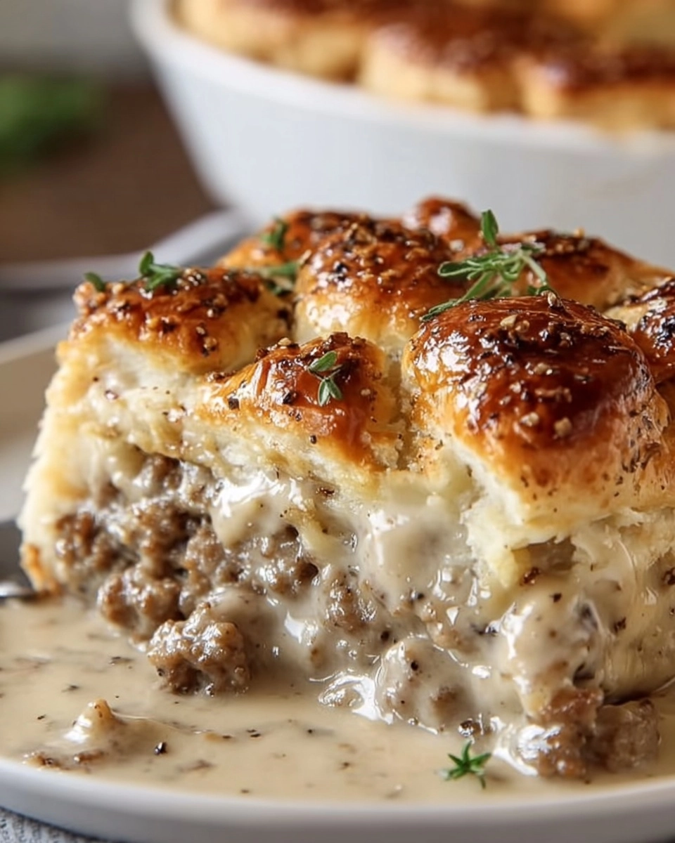 Sausage Gravy Biscuit Pie Recipe