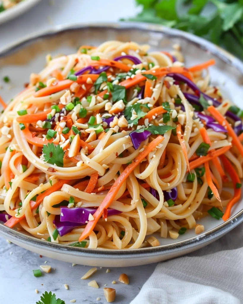 Vegetarian Thai Peanut Noodle Bowl Recipe