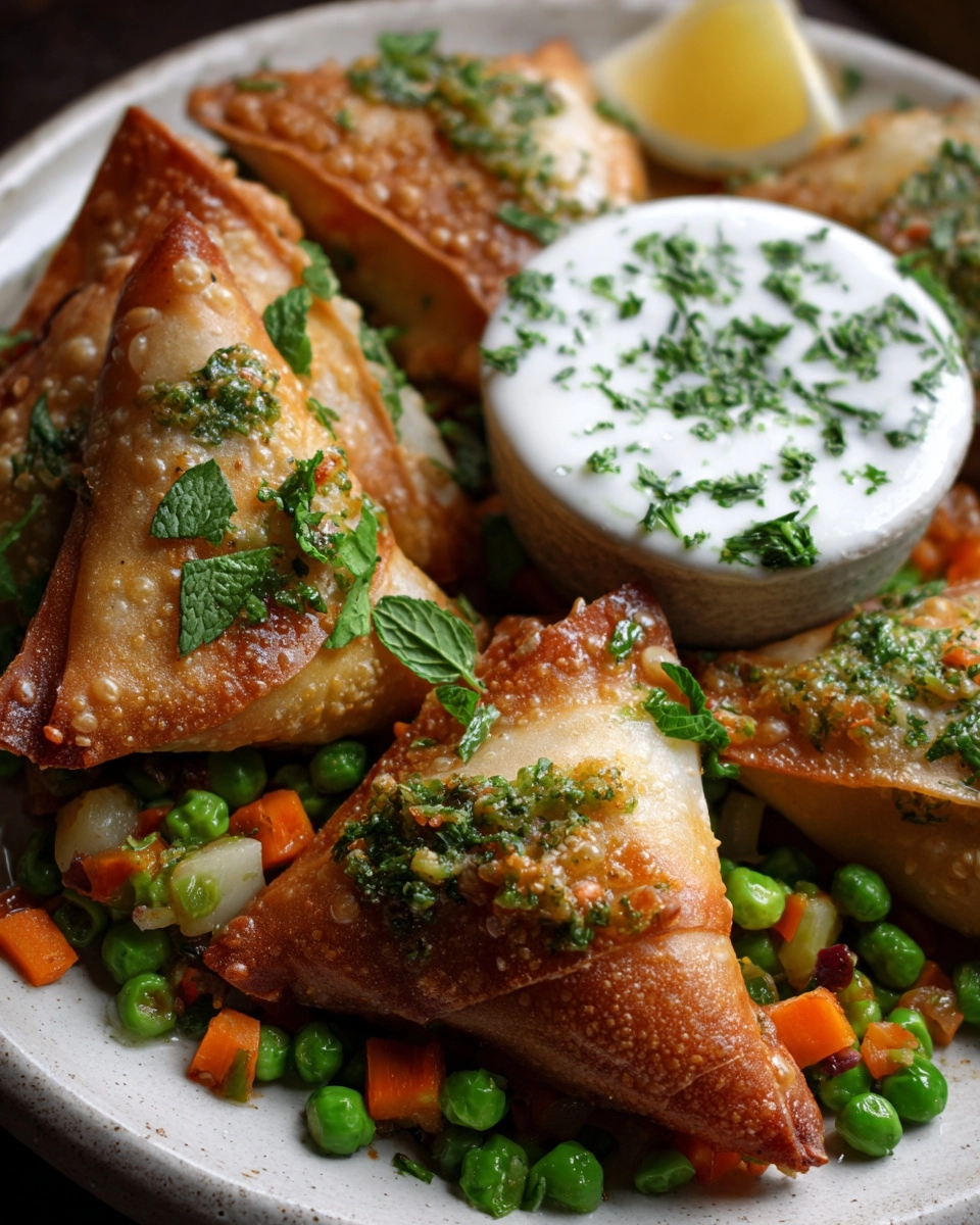 Vegetable Samosas with Mint Yogurt Sauce Recipe