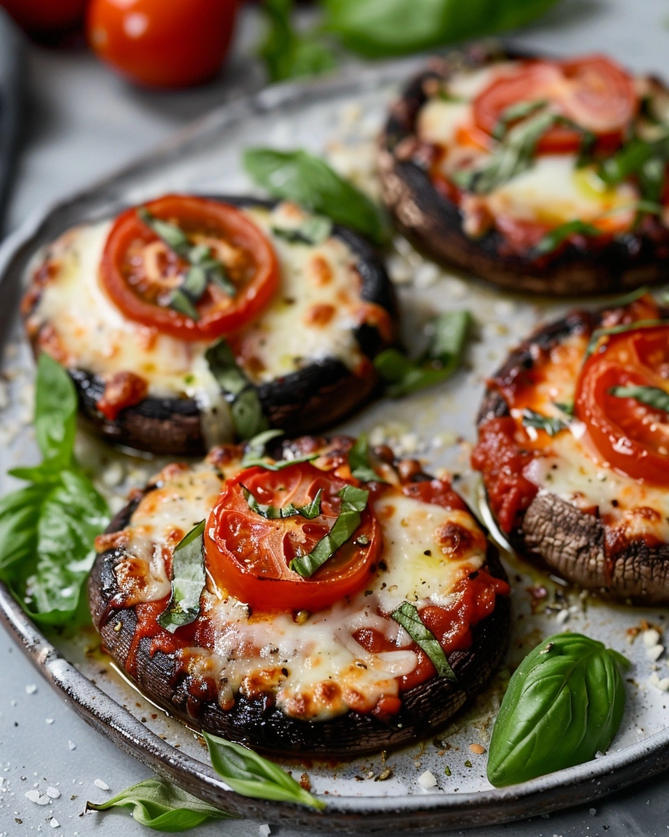 Vegetarian Pizza‑Style Roasted Portobello Mushrooms Recipe - Recipe Image