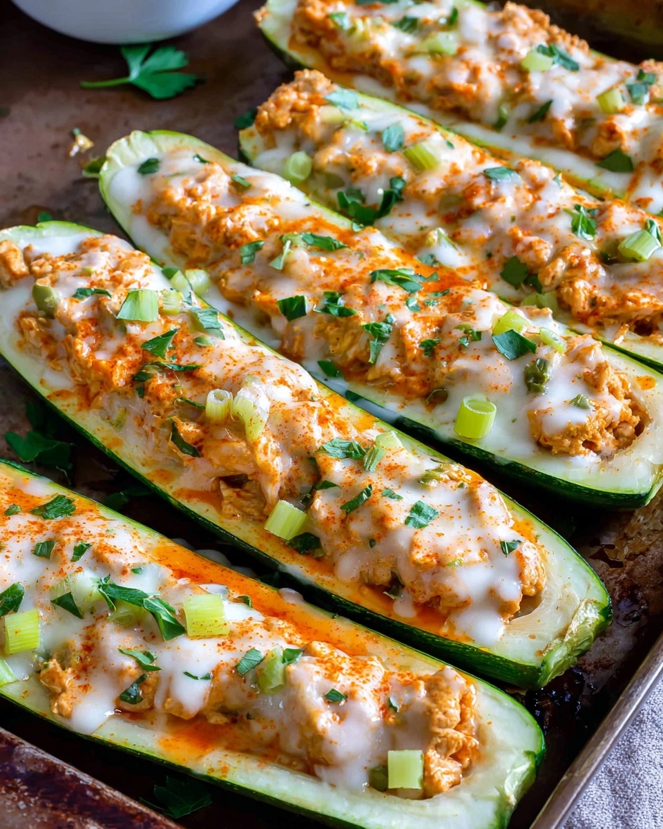 Buffalo Chicken Zucchini Boats Recipe - Recipe Image