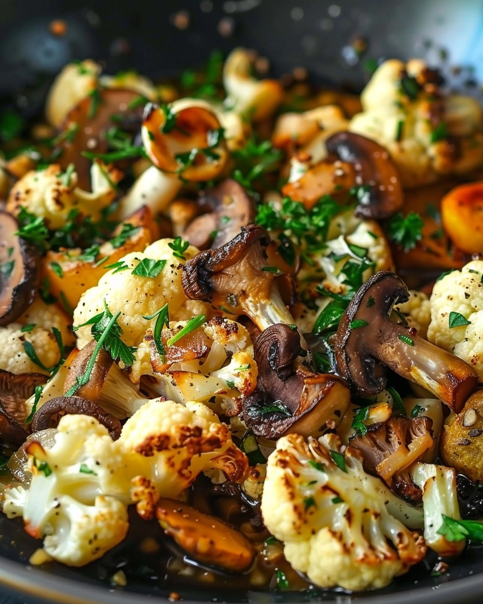 Garlic Cauliflower and Mushrooms Recipe