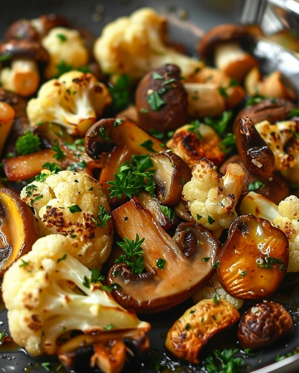 Garlic Cauliflower and Mushrooms Recipe - Recipe Image