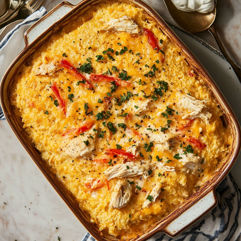 Creamy Cornbread Chicken Bake Recipe - Recipe Image