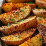 Baked Garlic Parmesan Potato Wedges Recipe