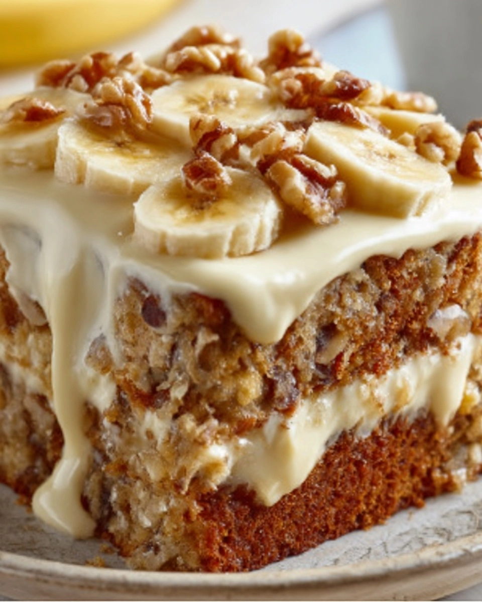 Luscious Vanilla Banana Walnut Cake Recipe