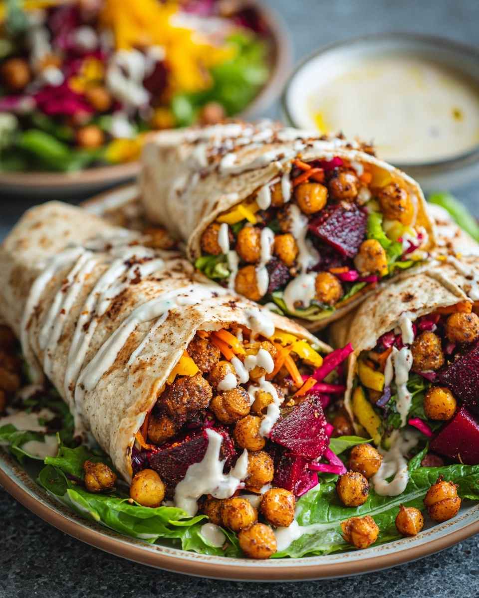 Roasted Beet Chickpea Wraps Recipe - Recipe Image