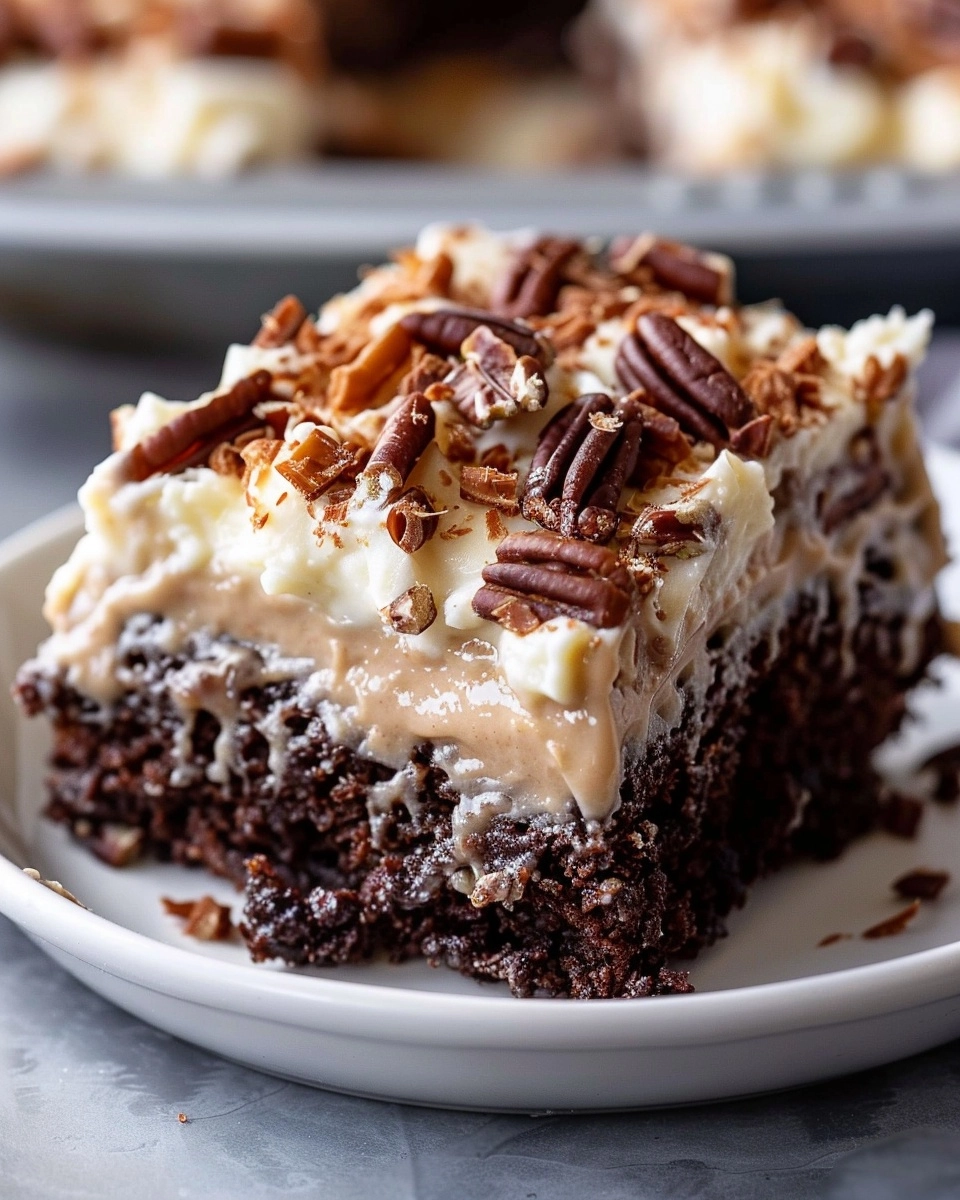German Chocolate Poke Cake Recipe - Recipe Image