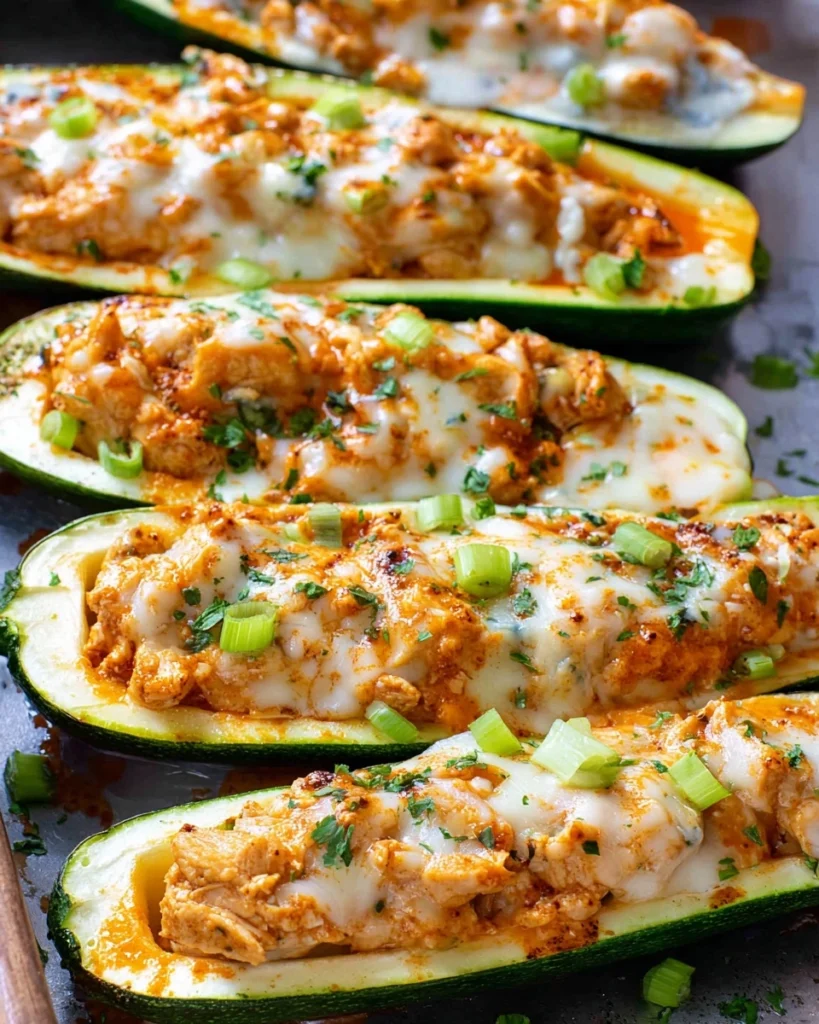 Buffalo Chicken Zucchini Boats Recipe