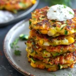 Zucchini & Corn Fritters with Yogurt Dip Recipe