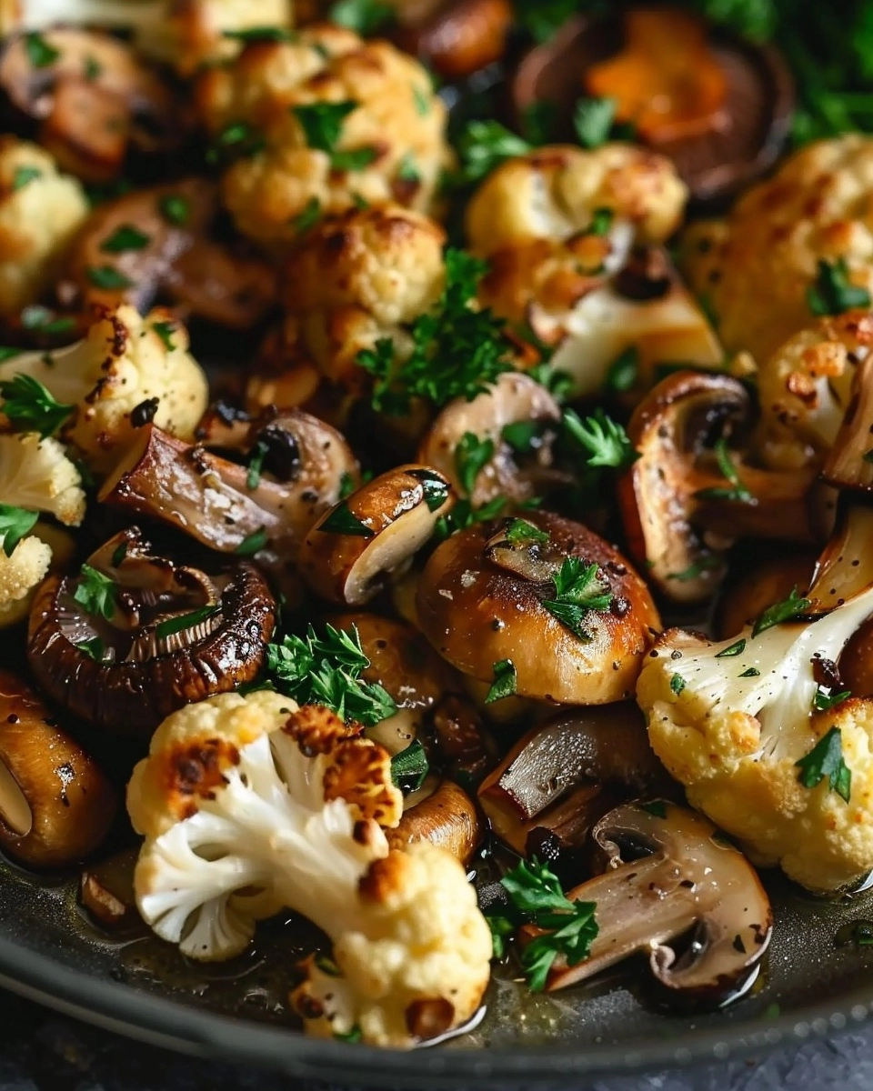 Garlic Cauliflower and Mushrooms Recipe - Recipe Image