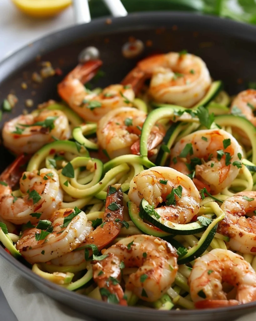 Lemon Garlic Shrimp & Zucchini Noodles Recipe