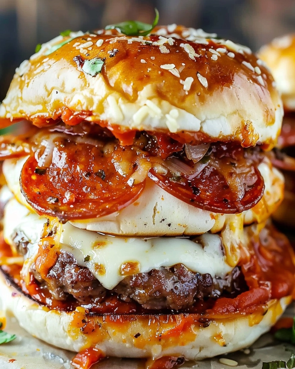 Pepperoni Pizza Burger Recipe