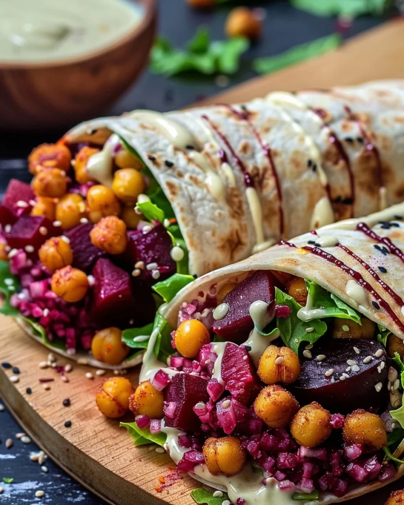 Roasted Beet Chickpea Wraps Recipe