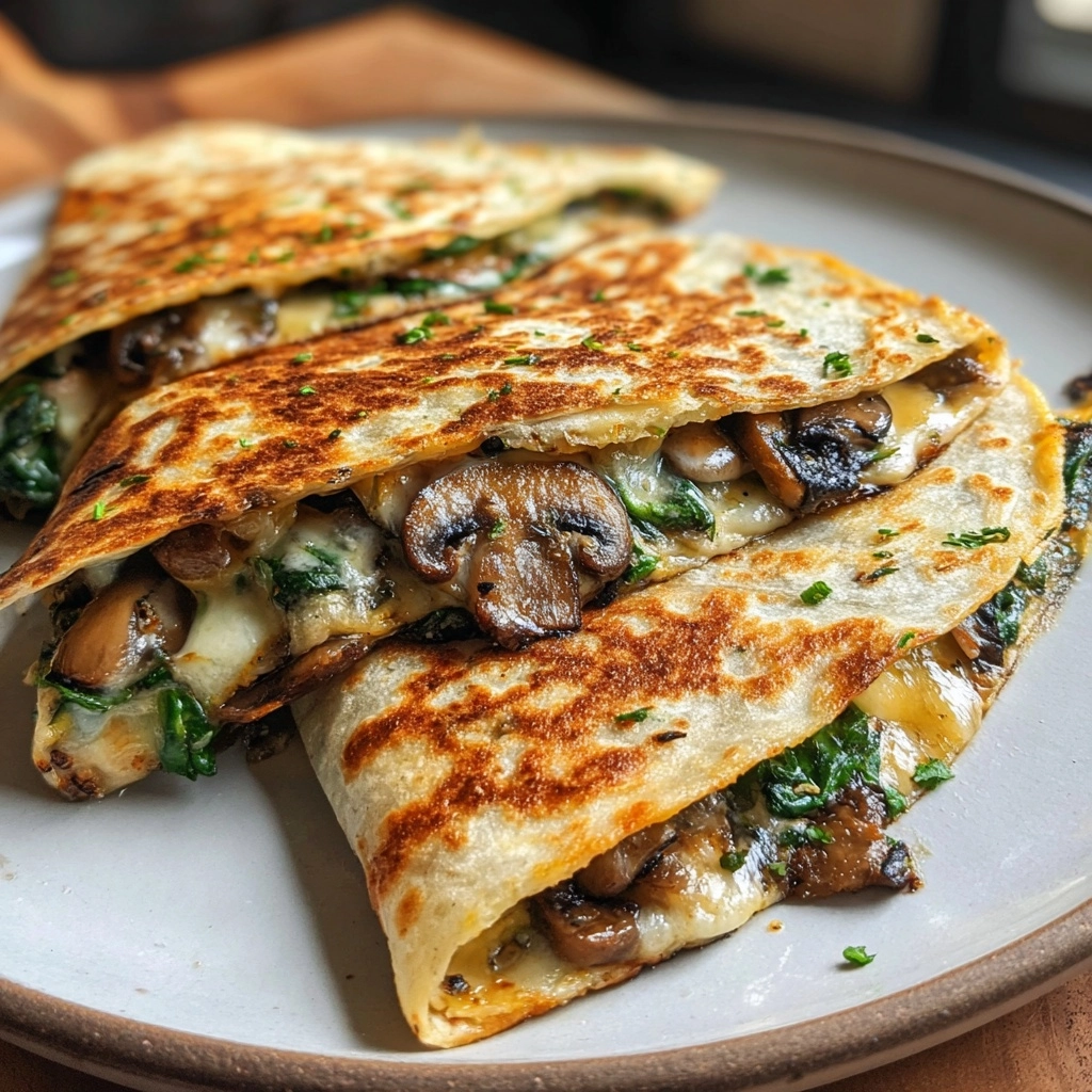 Mushroom & Spinach Quesadillas Recipe - Recipe Image
