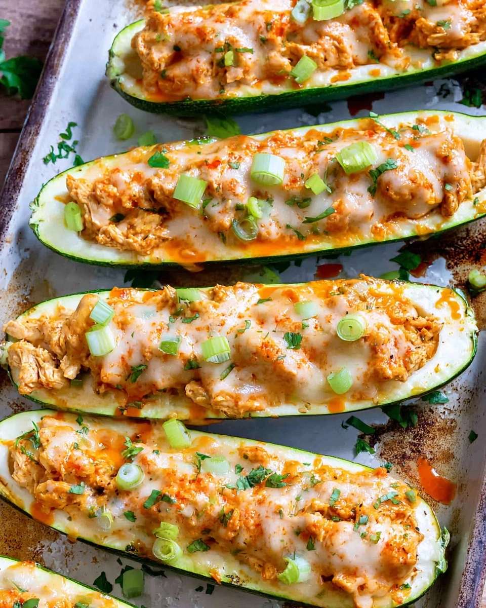 Buffalo Chicken Zucchini Boats Recipe - Recipe Image