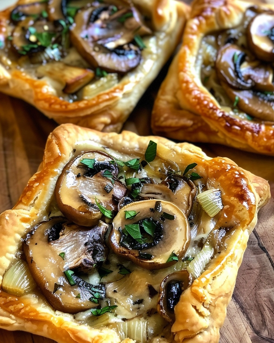 Mushroom, Shallot and Herbed Goat Cheese Tarts Recipe - Recipe Image