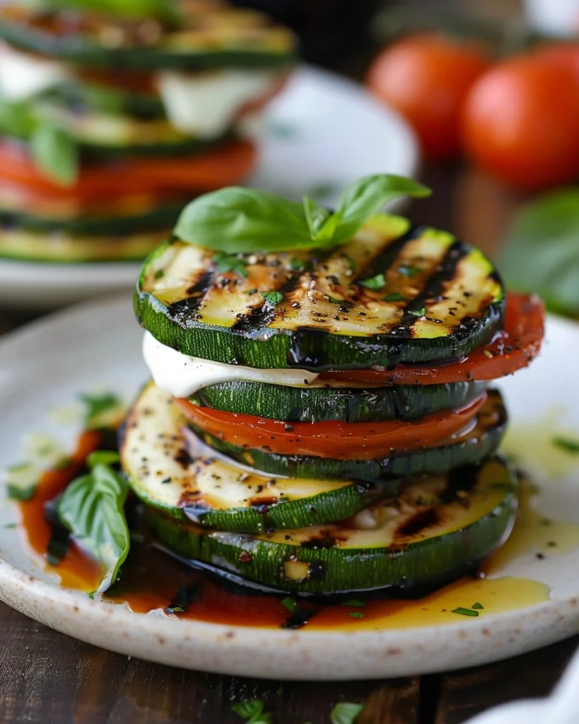 Grilled Zucchini Caprese Stacks Recipe