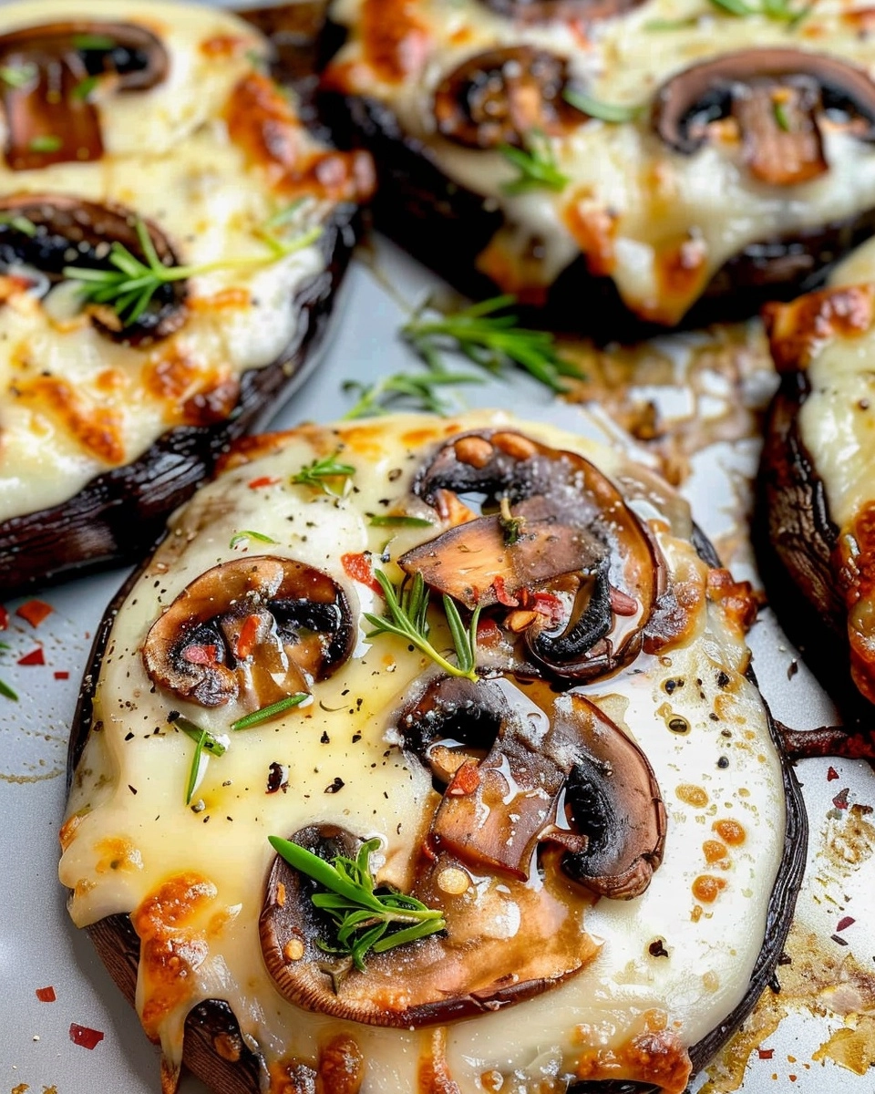 Portobello Mushroom Pizzas Recipe - Recipe Image