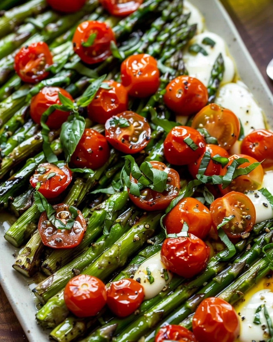 Caprese Roasted Asparagus Recipe - Recipe Image