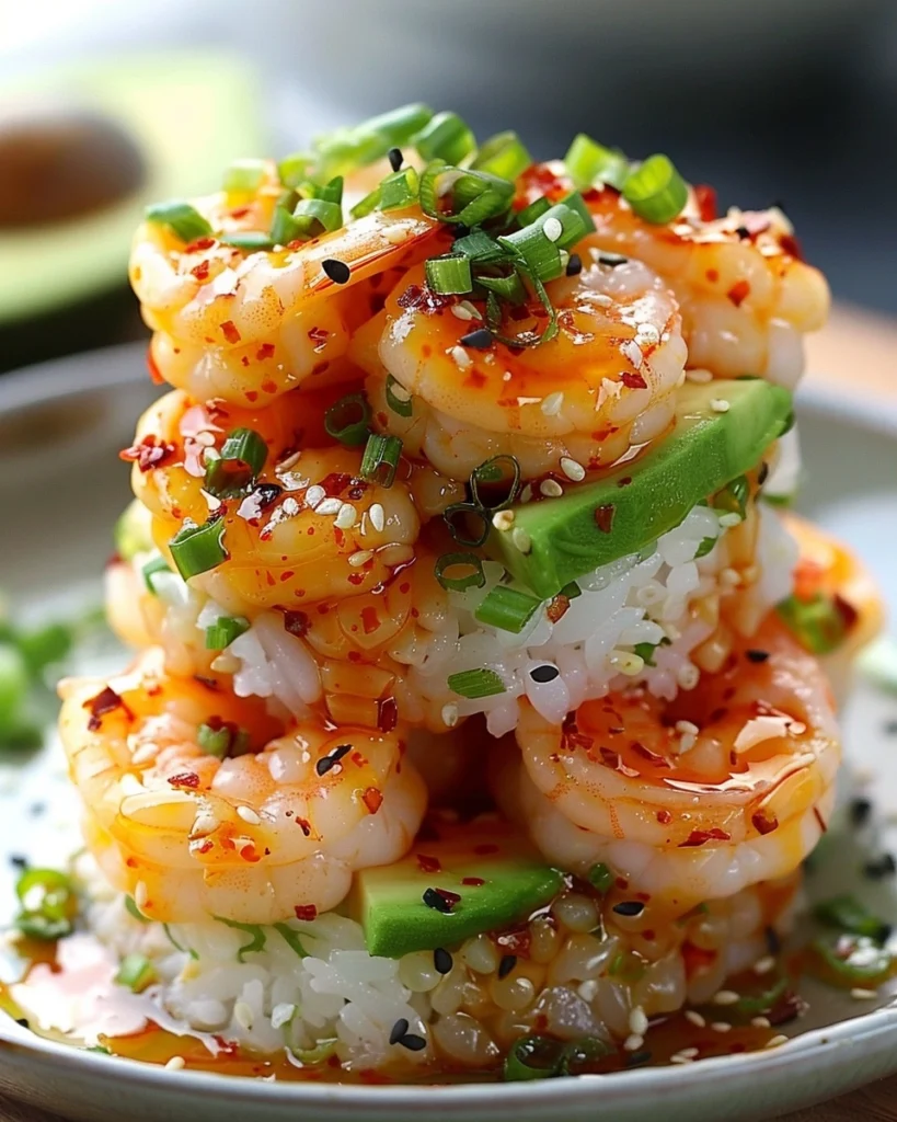 Spicy Shrimp Sushi Stacks Recipe