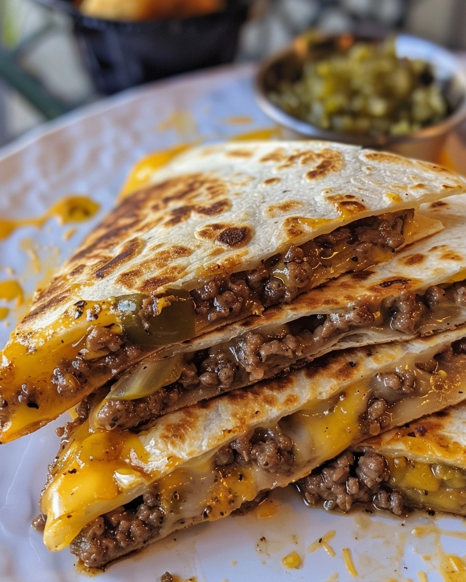 Blackstone Cheeseburger Quesadilla Recipe
