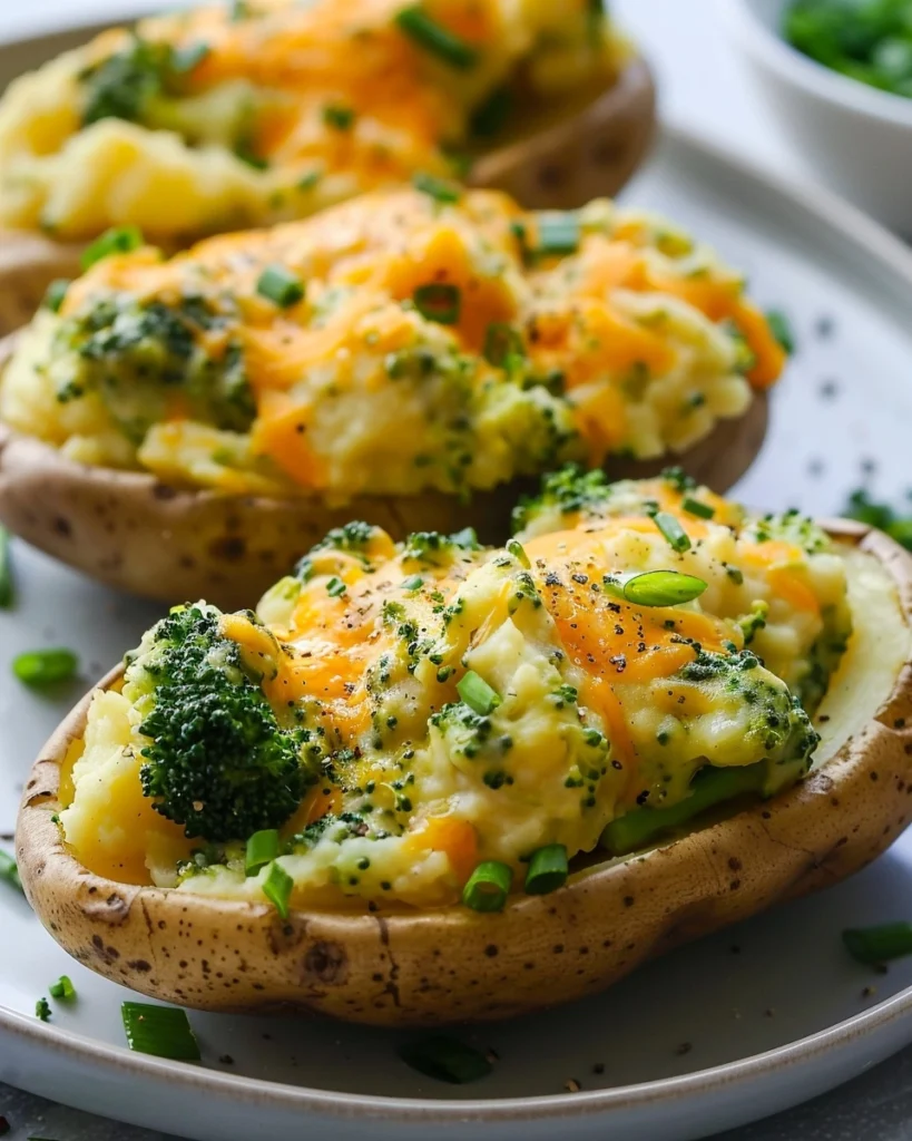 Broccoli Cheddar Twice-Baked Potatoes Recipe