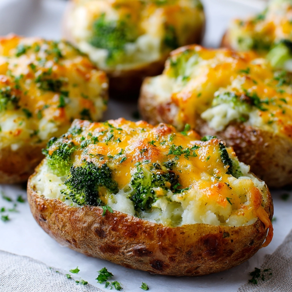 Broccoli Cheddar Twice-Baked Potatoes Recipe - Recipe Image
