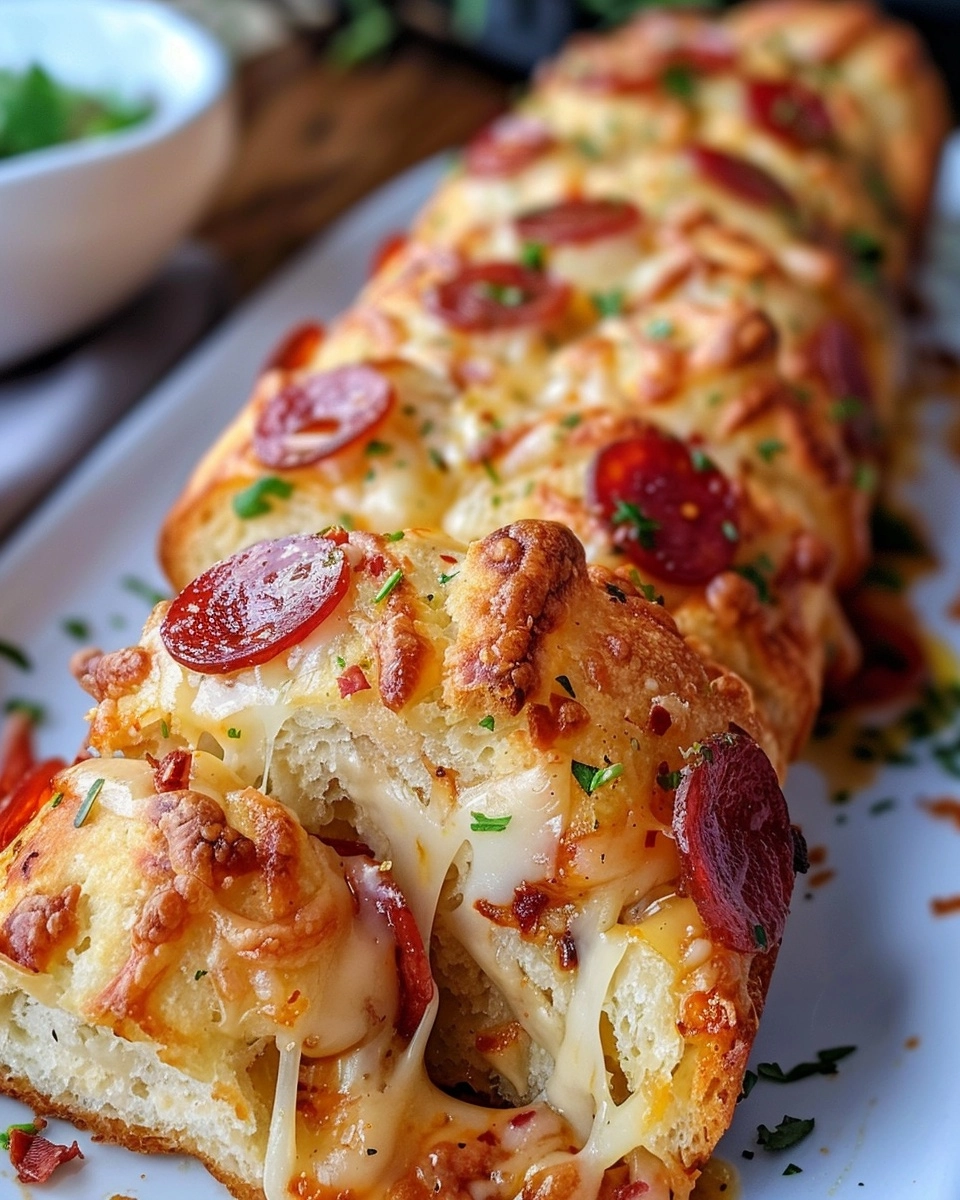 Pepperoni Cheese Pull-Apart Bread Recipe