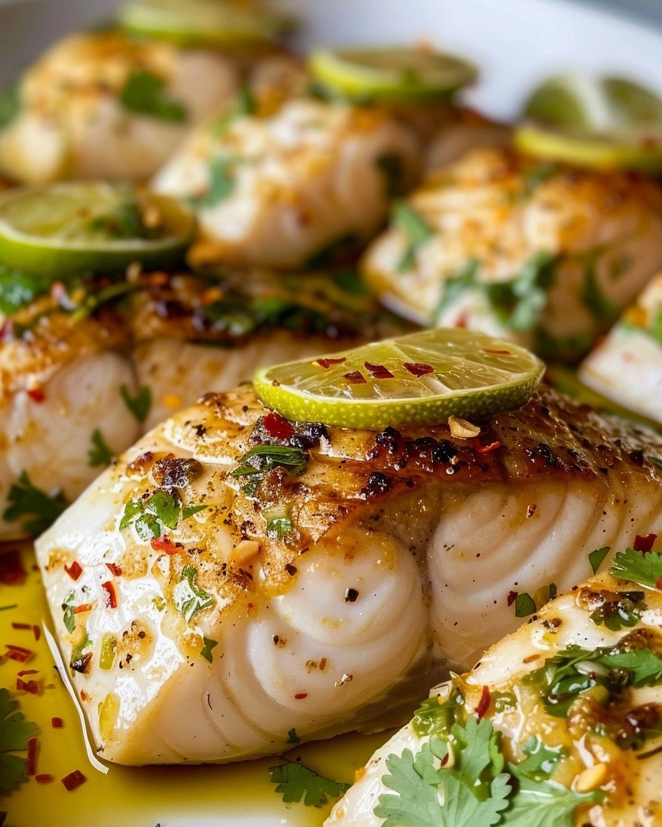 Thai Lime-Garlic Steamed Fish Recipe - Recipe Image