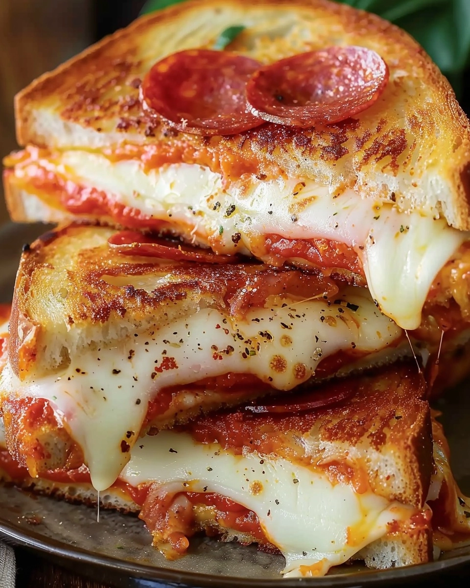 Pepperoni Pizza Grilled Cheese Recipe - Recipe Image