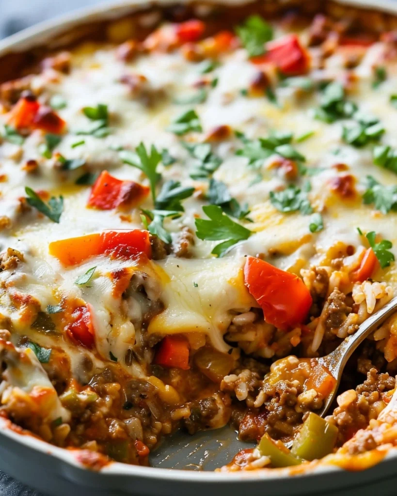 One-Pot Cheesy Stuffed Pepper Casserole Recipe