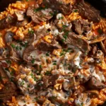 Steak & Queso Rice Skillet Recipe