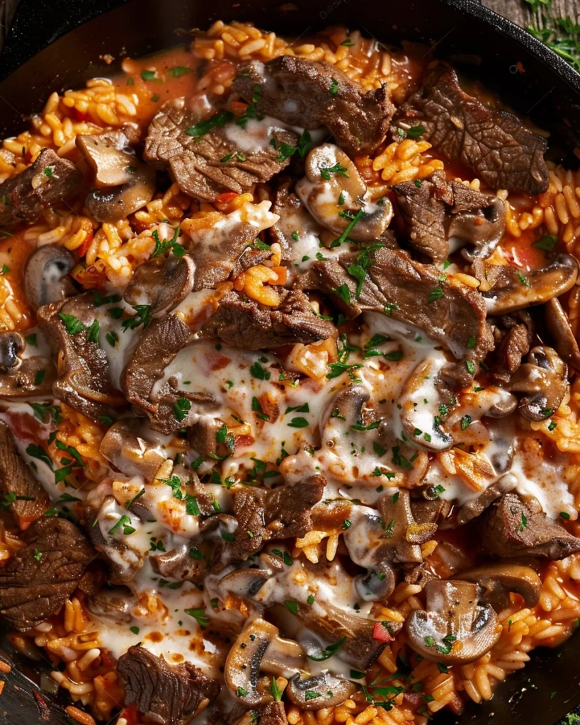 Steak & Queso Rice Skillet Recipe