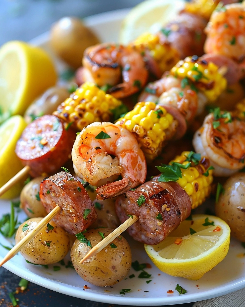 Shrimp Boil Skewers Recipe - Recipe Image