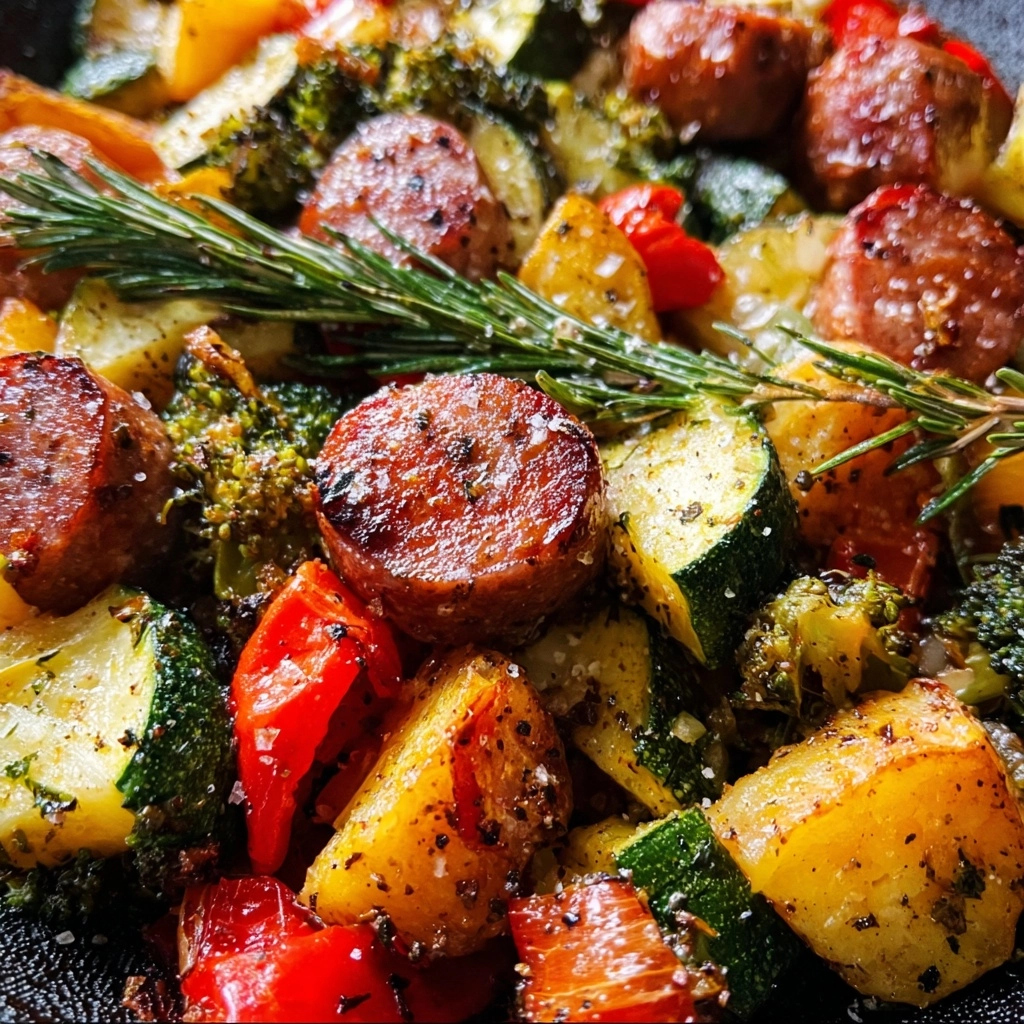 Flavor-Packed Sheet Pan Sausage and Veggies Recipe - Recipe Image