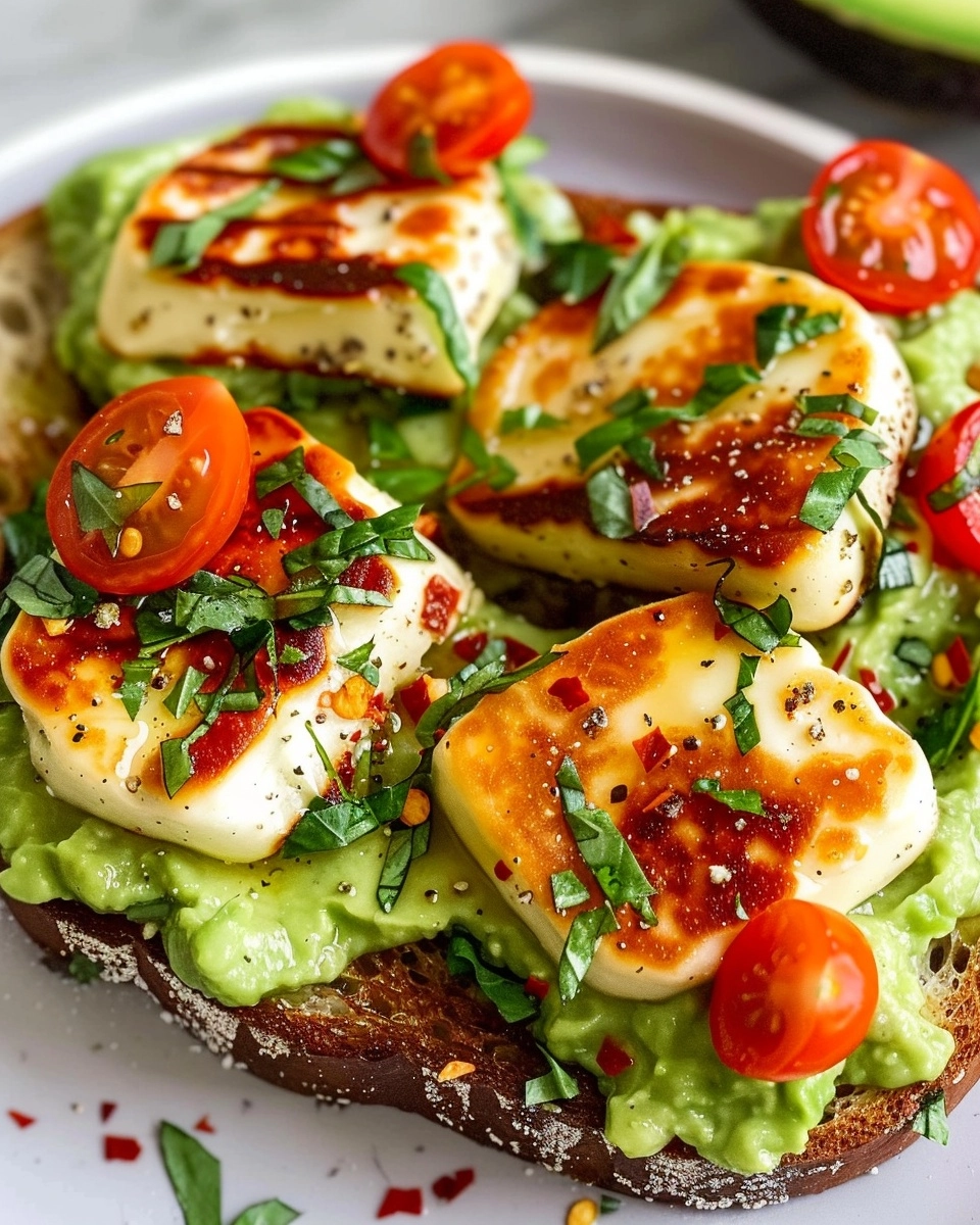 Summer Halloumi Avocado Toast Recipe - Recipe Image