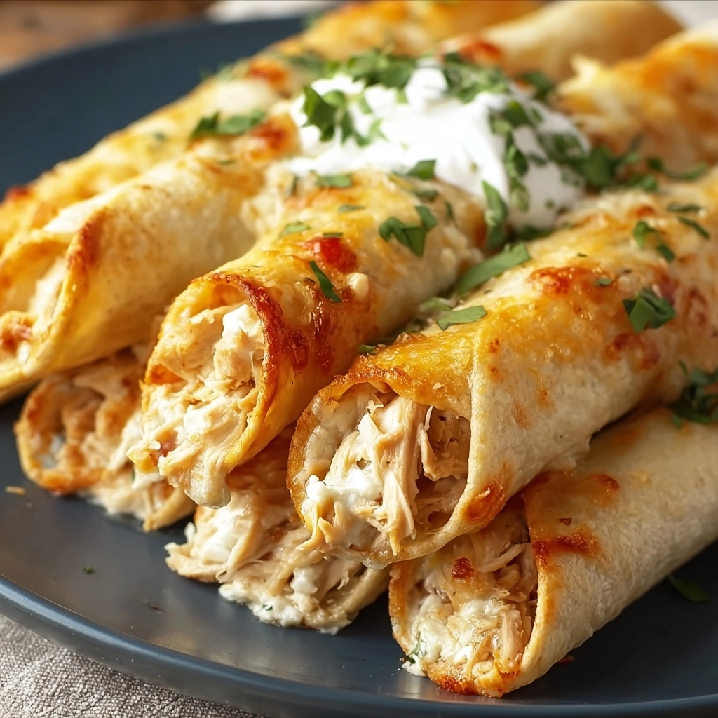 Baked Cream Cheese Chicken Taquitos Recipe - Recipe Image
