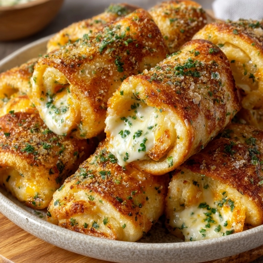 Cheesy Garlic Butter Roll‑Ups Recipe